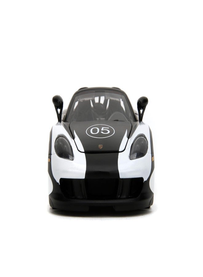 JADA Hyper-Spec 1:24 2005 Porsche Carrera GT Die-Cast Car, Toys for Kids and Adults(Black/White) - Image 2