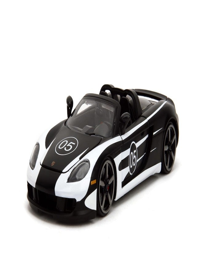 JADA Hyper-Spec 1:24 2005 Porsche Carrera GT Die-Cast Car, Toys for Kids and Adults(Black/White) - Image 3
