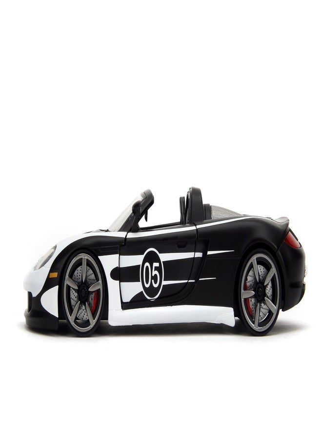 JADA Hyper-Spec 1:24 2005 Porsche Carrera GT Die-Cast Car, Toys for Kids and Adults(Black/White) - Image 4
