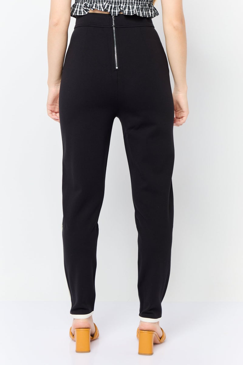 Juicy Couture سروال نسائي بقصة مستقيمة عادية، أسود - Image 4