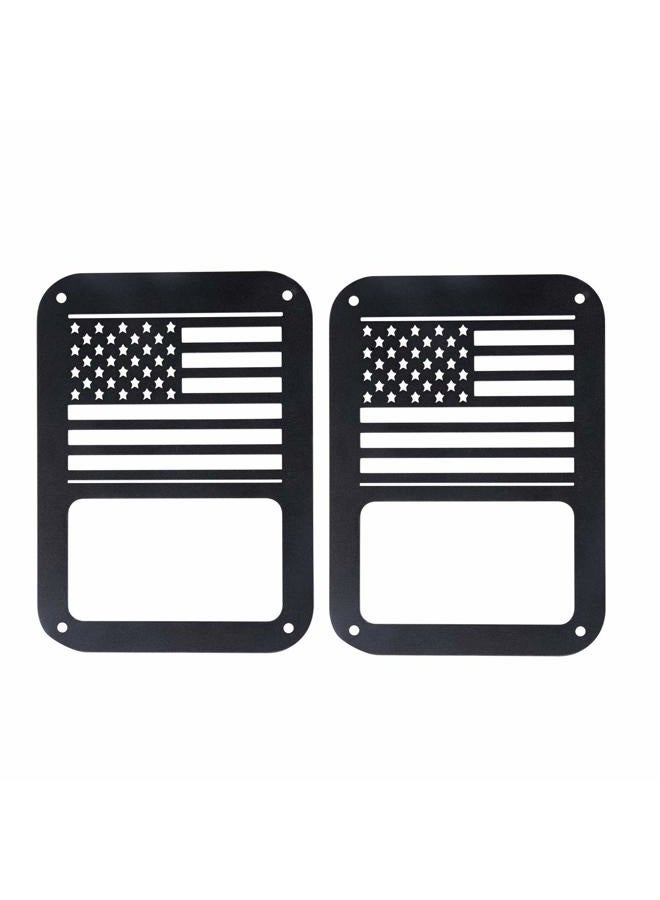 Hooke Road JK Tail Light Cover Taillight Guard US Flag Cage Compatible with Jeep JK Wrangler & Wrangler Unlimited 2007-2018 - Pair (Black,Old Glory) - Image 4
