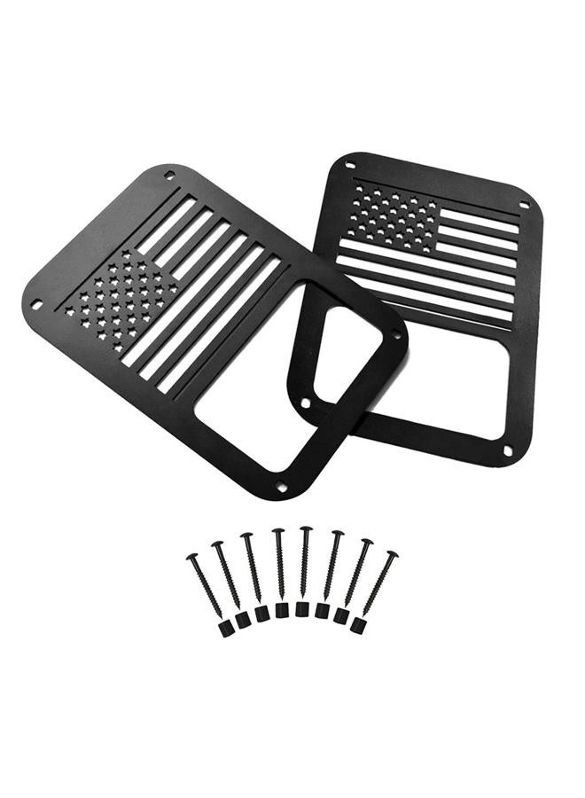 Hooke Road JK Tail Light Cover Taillight Guard US Flag Cage Compatible with Jeep JK Wrangler & Wrangler Unlimited 2007-2018 - Pair (Black,Old Glory) - Image 1
