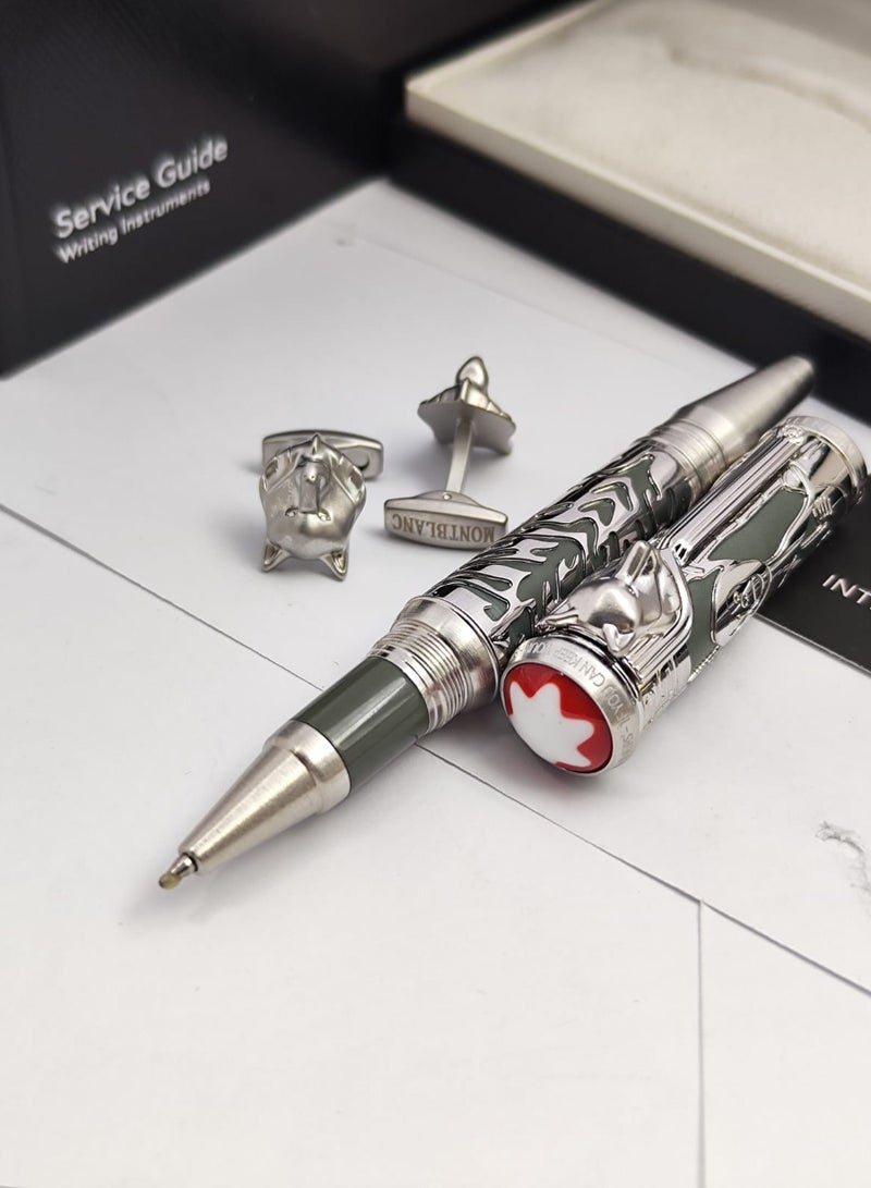 Mint black pen and cufflink with a luxurious design