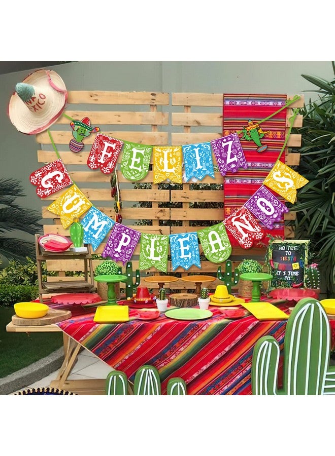 ANTING Feliz Cumpleaños Happy Birthday Banner Mexican Themed Birthday Cinco de Mayo Party Fiesta Decorations Supplies - Image 1