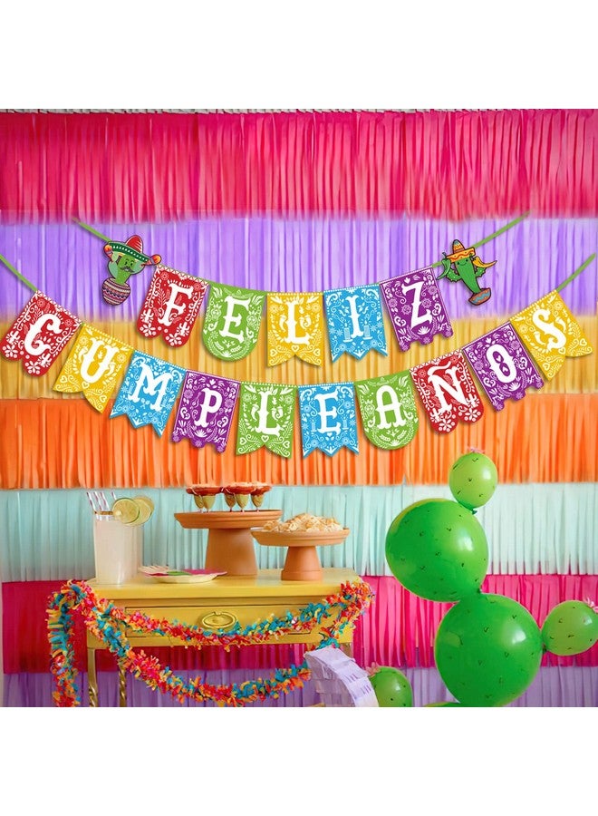 ANTING Feliz Cumpleaños Happy Birthday Banner Mexican Themed Birthday Cinco de Mayo Party Fiesta Decorations Supplies - Image 3