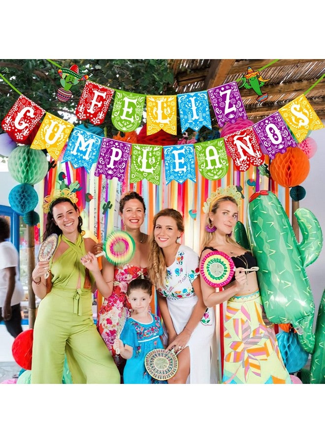 ANTING Feliz Cumpleaños Happy Birthday Banner Mexican Themed Birthday Cinco de Mayo Party Fiesta Decorations Supplies - Image 2