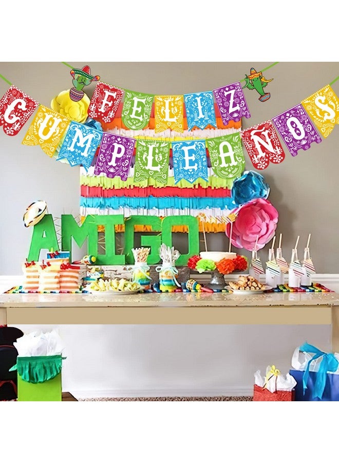 ANTING Feliz Cumpleaños Happy Birthday Banner Mexican Themed Birthday Cinco de Mayo Party Fiesta Decorations Supplies - Image 4