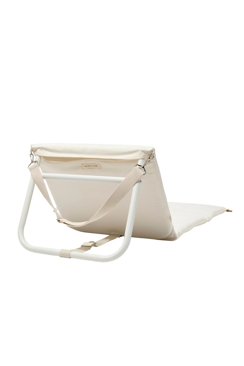 Sunnylife Reclining Beach Chair for Adults, Casa Cream, Adjustable Foldable Outdoor Lounger, Portable & Comfortable for Beach, Camping & Patio, Camping Essentials - Image 1