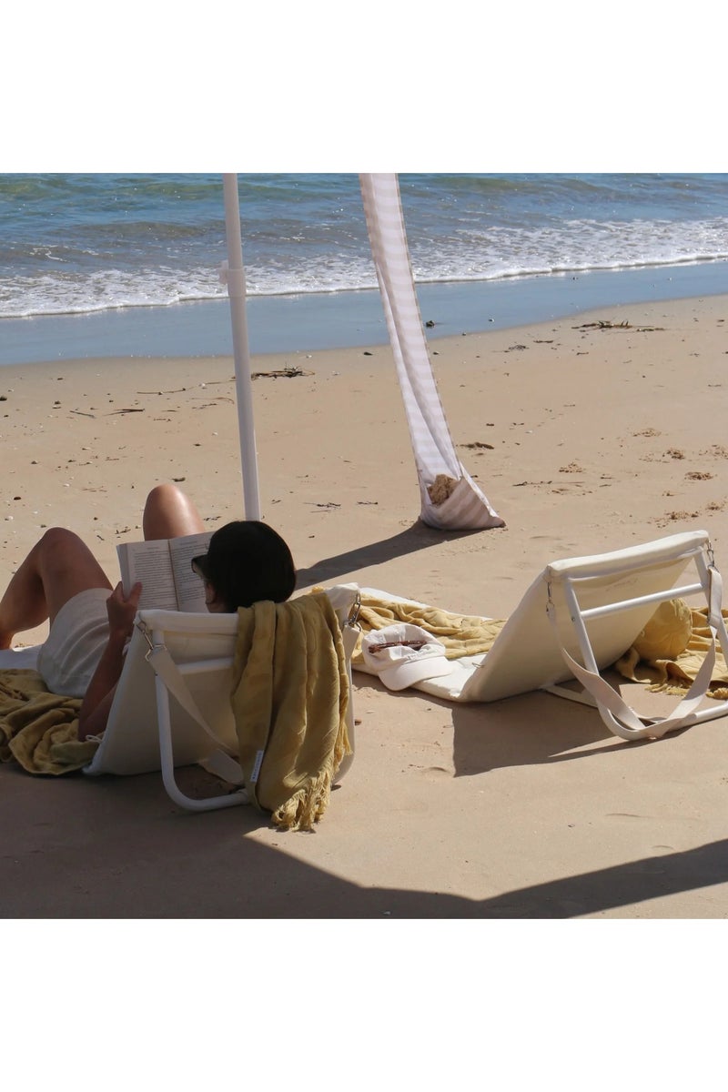 Sunnylife Reclining Beach Chair for Adults, Casa Cream, Adjustable Foldable Outdoor Lounger, Portable & Comfortable for Beach, Camping & Patio, Camping Essentials - Image 4