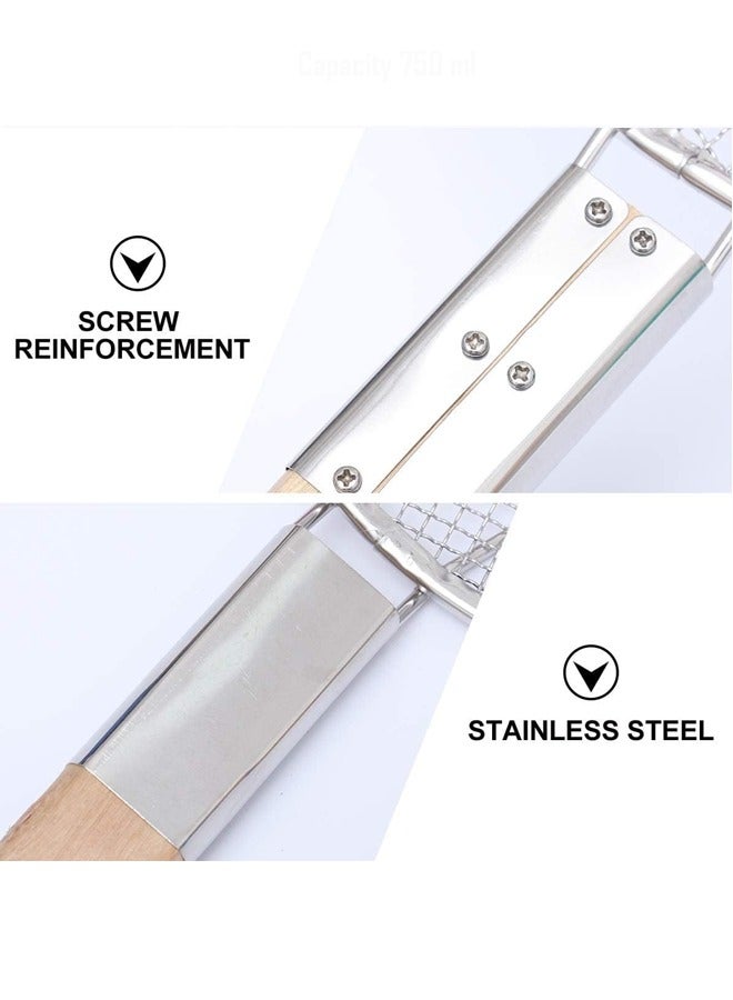Stainless Steel Skimmer with Wooden Handle – Durable Wire Mesh for Frying, Draining, and Straining 20cm - Image 4