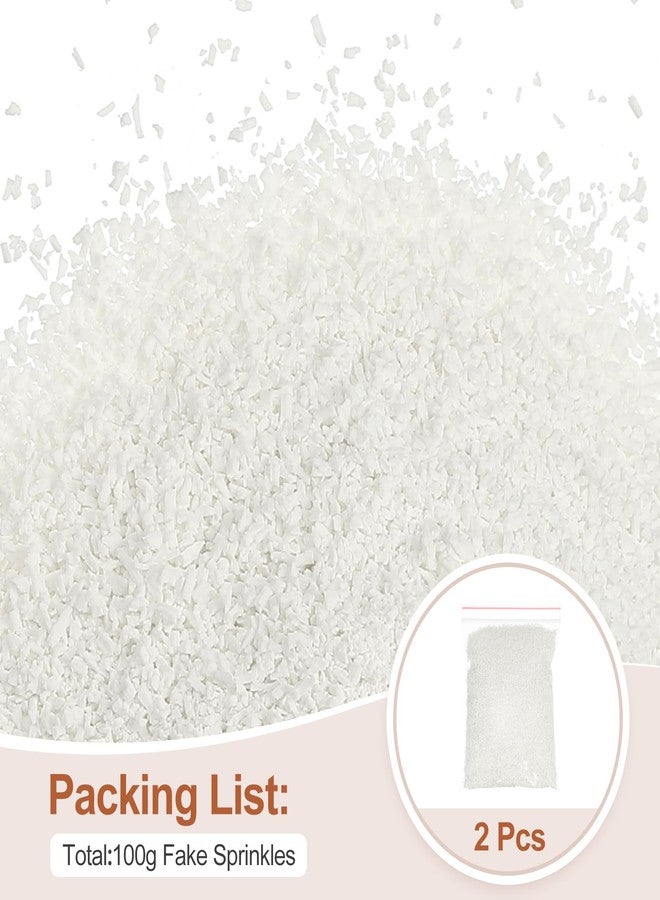 PATIKIL 100g Fake Sprinkles, Polymer Clay Sprinkles Fake Bread Crumbs for Crafts Nail Art DIY Crafts Cake Phone Case Resin Nail Cake Decorating Powder, White - Image 2