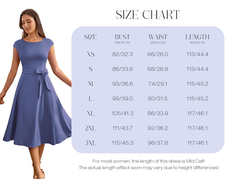 DRESSTELLS Cocktail Dresses, Women's Formal Spring Summer Wedding Guest Church Bridesmaid Easter 1950s Vintage Tea Party Modest Prom Dress Greyblue XL - Image 4