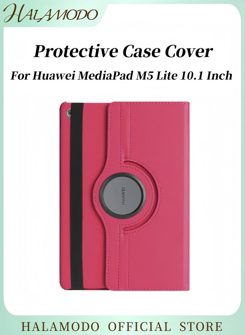 HALAMODO Tablet Protective Case Compatible with Huawei MediaPad M5 Lite Multi-Position Adjustable Tablet Stand 360 Degree Rotating Case Cover Ultra Slim Leather Case Cover with Intelligent Sleep & Wake-up - Image 1