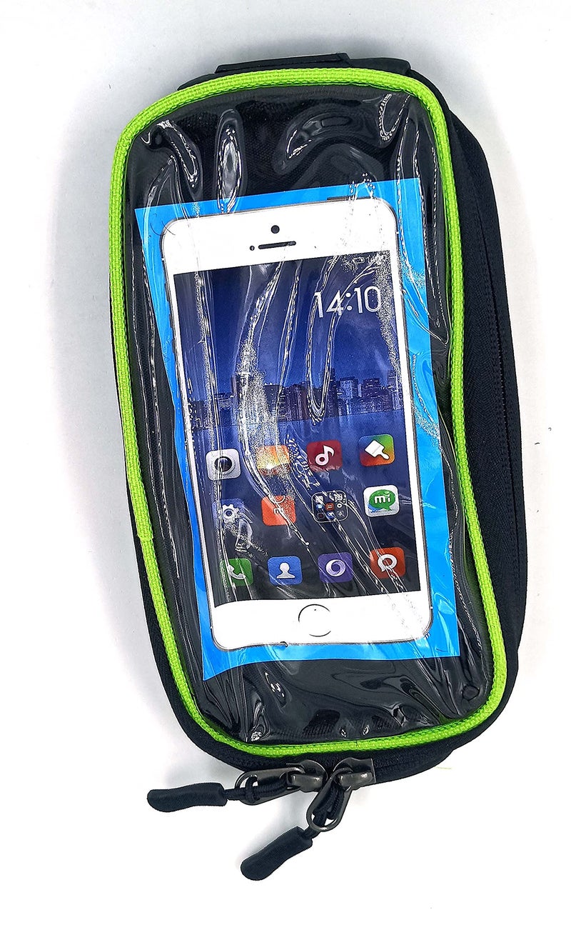 FASTPED® Bicycle Double Sided Front Frame Handlebar Bag Waterproof Mobile Pouch for Cycle (Green) - Image 4