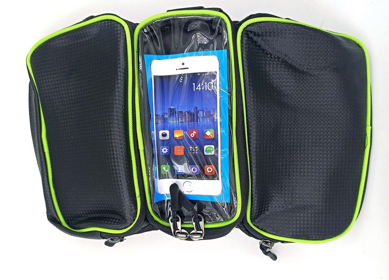 FASTPED® Bicycle Double Sided Front Frame Handlebar Bag Waterproof Mobile Pouch for Cycle (Green) - Image 1