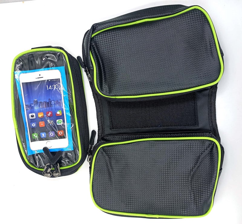 FASTPED® Bicycle Double Sided Front Frame Handlebar Bag Waterproof Mobile Pouch for Cycle (Green) - Image 2