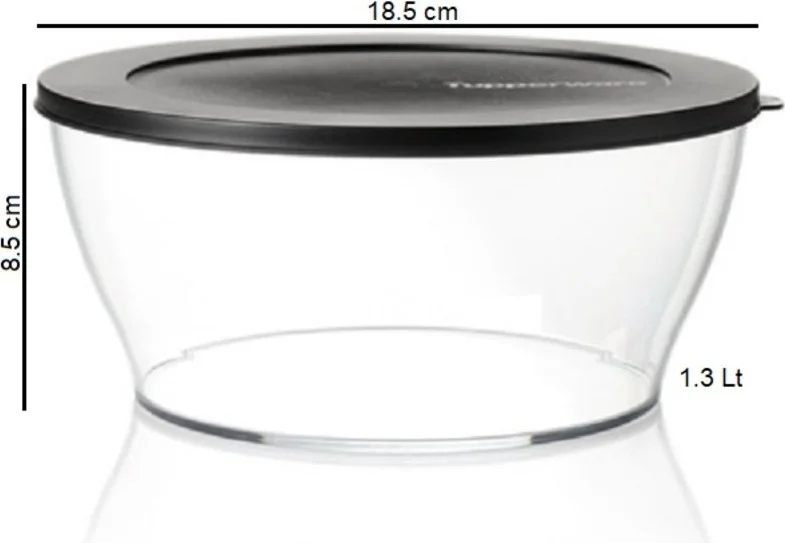 Tupperware Royal Pot 1.3 Lt Black Storage Service Container