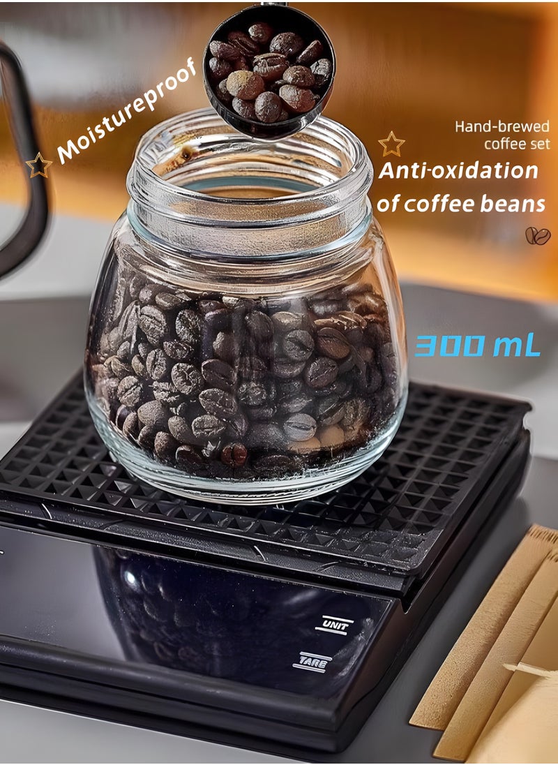 Generic - V60 Coffee Brewing Kit with 600ml Pot & Wooden Grinder | 8-Piece All-in-One Set - Image 1