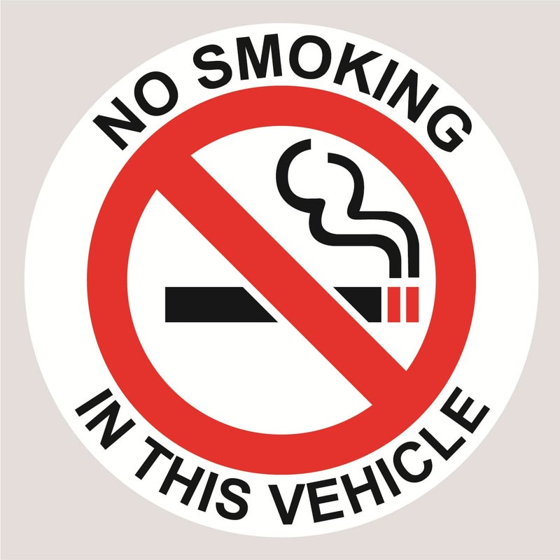 No Smoking in This Vehicle Sticker6pcs 2 inch Round No Smoking Sticker for The Car Waterproof and UV Protected