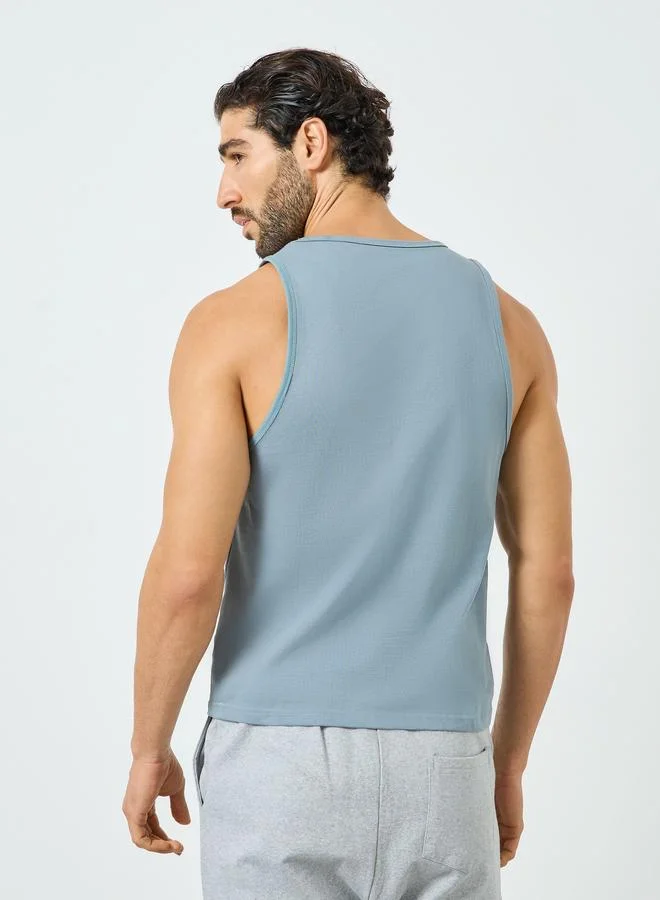 Styli  Men Blue Cotton Vest for Men | Best Price UAE