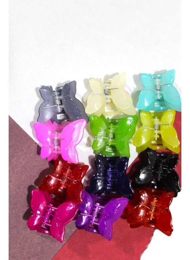 Kalaneet Korean Colorful Claw Plastic Cross Hair Clips for Girls and Women's Hair Accessories | Unbreakable Hair Clutcher Claw Clips | Butterfly Claw Hair Clip, 6 pcs Multi-Colour - Image 2