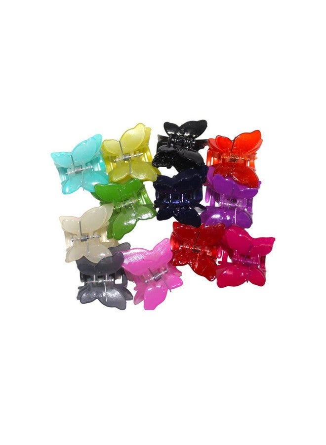 Kalaneet Korean Colorful Claw Plastic Cross Hair Clips for Girls and Women's Hair Accessories | Unbreakable Hair Clutcher Claw Clips | Butterfly Claw Hair Clip, 6 pcs Multi-Colour - Image 1