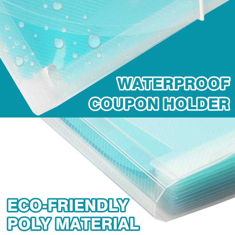 H4D Check Size 13 Pocket Expanding File Folder, Accordion File Organizer Wallet Case for Coupon Receipt Storage, 10 x 5.5 inches, Teal - Image 5