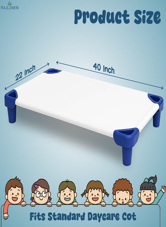 Rajlinen Daycare Cot Sheets for Toddlers and Preschool, Standard Size (22" X 40") 6-Pack Bulk, 100% Microfiber, Soft & Breathable Cot Sheets with Corner Elastic Loops, for Kids’ Nap Time (White) - Image 2