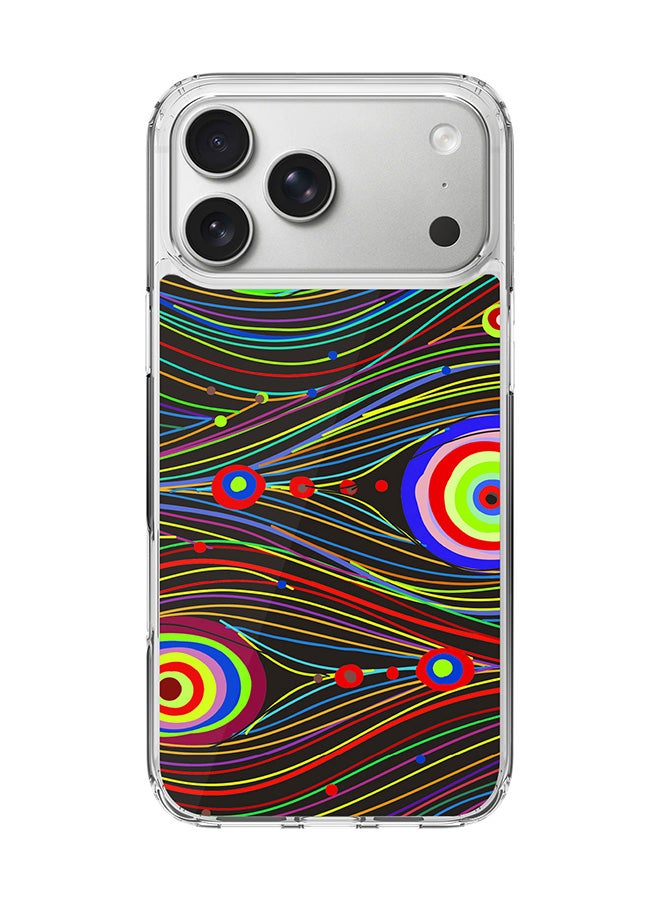Stylizedd Classic Clear MagSafe Case for iPhone 17 Pro Max , Hybrid Soft Case Flexible Edges Anti Drop TPU PC Gel Thin Transparent Cover [ Designed for iPhone 17 Pro Max ] - Peacock Eyes Full Print