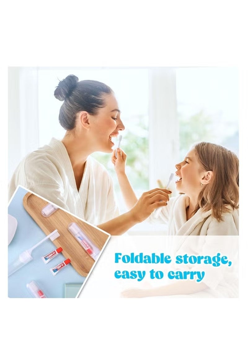 Mini Travel Toothbrush and Toothpaste Set of 8, Portable Foldable Toothbrush, Soft Camping Toothbrush Mini Toothbrush with Toothpaste for Travel Business Trip Camping Outdoor Activities - Image 3