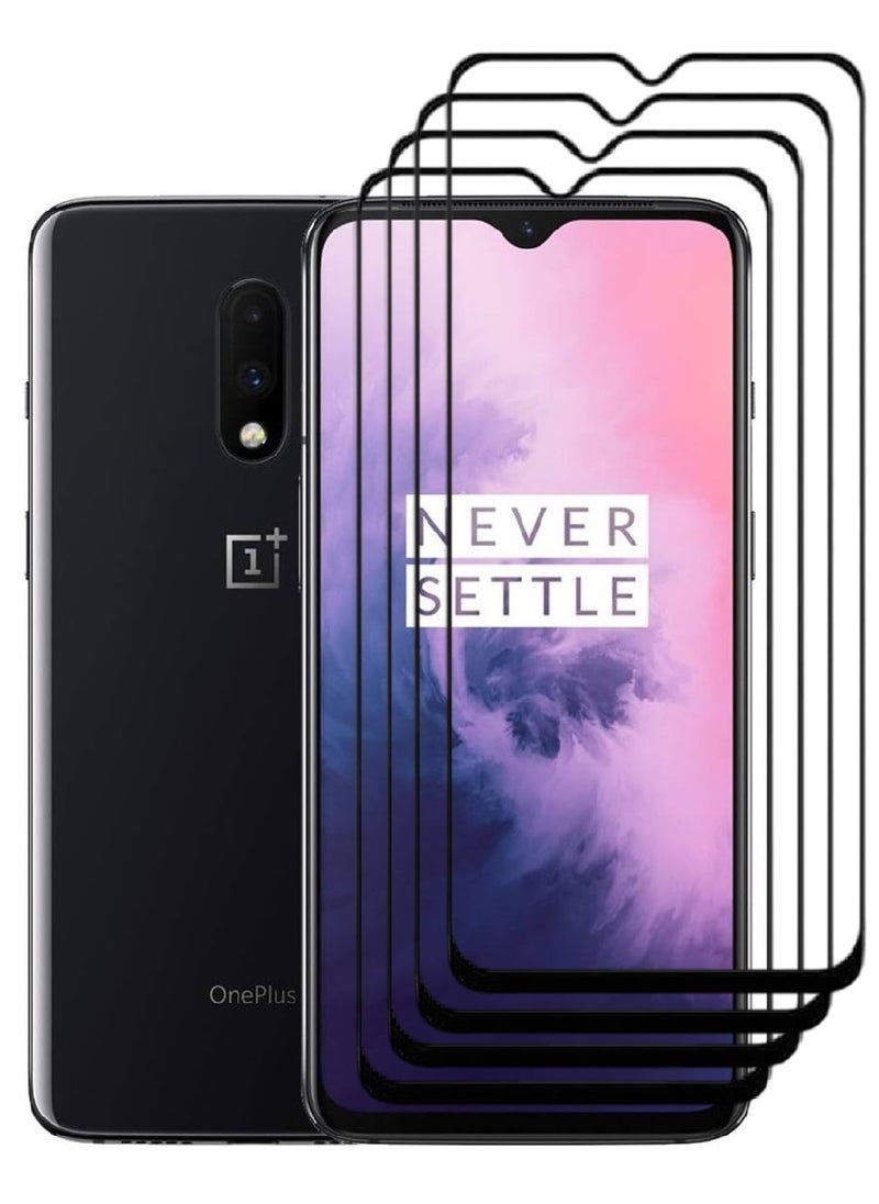 AINA 4 Pieces Tempered Glass Screen Protector 5D Designed For OnePlus 7 Full Glue Edge to Edge Full Screen Coverage And Bubble Free - Image 1