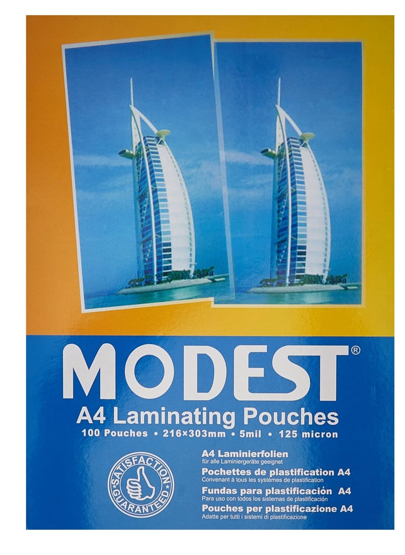 MODEST Modest A4 Laminating Pouch, 100 Pouches 