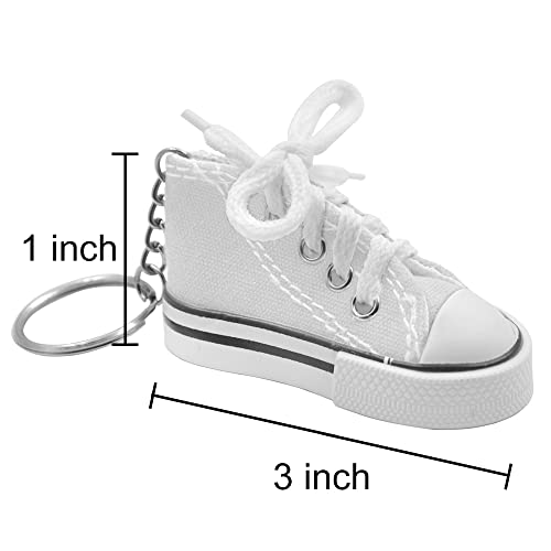 Muka 24PCS Mini Canvas Sneaker Keychains, 3" Shoes Key Ring, Festival Decorations for Party - Random Colors - Image 2