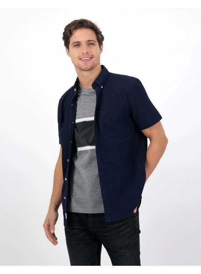 American Eagle AE Classic Fit Oxford Short-Sleeve Button-Up Shirt
