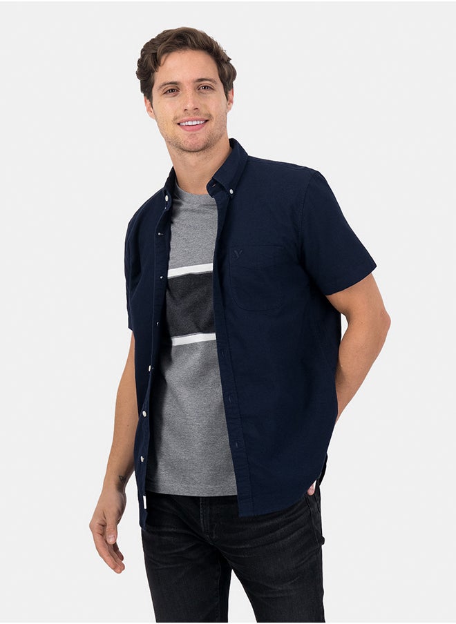 American Eagle - AE Classic Fit Oxford Short-Sleeve Button-Up Shirt - Image 1
