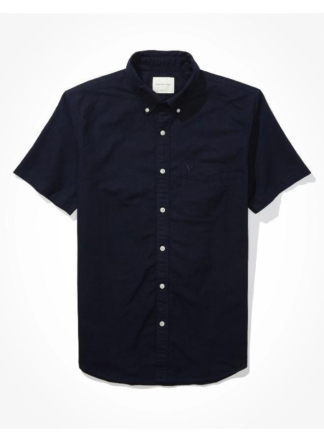 American Eagle AE Classic Fit Oxford Short-Sleeve Button-Up Shirt - Image 3