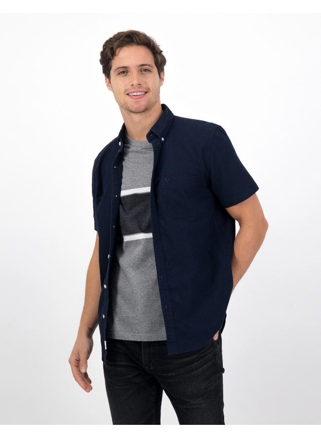 American Eagle AE Classic Fit Oxford Short-Sleeve Button-Up Shirt - Image 1
