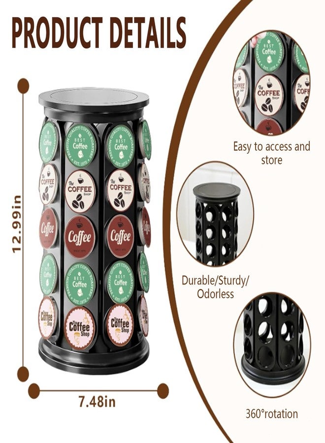 حامل كبسولات القهوة TeSabMi K-Cups، حامل كبسولات قهوة دوار 360 درجة متوافق مع كبسولات K-Cups، يتسع لـ 40 كبسولة قهوة، منظم للمنزل والمكتب والمطبخ - Image 3