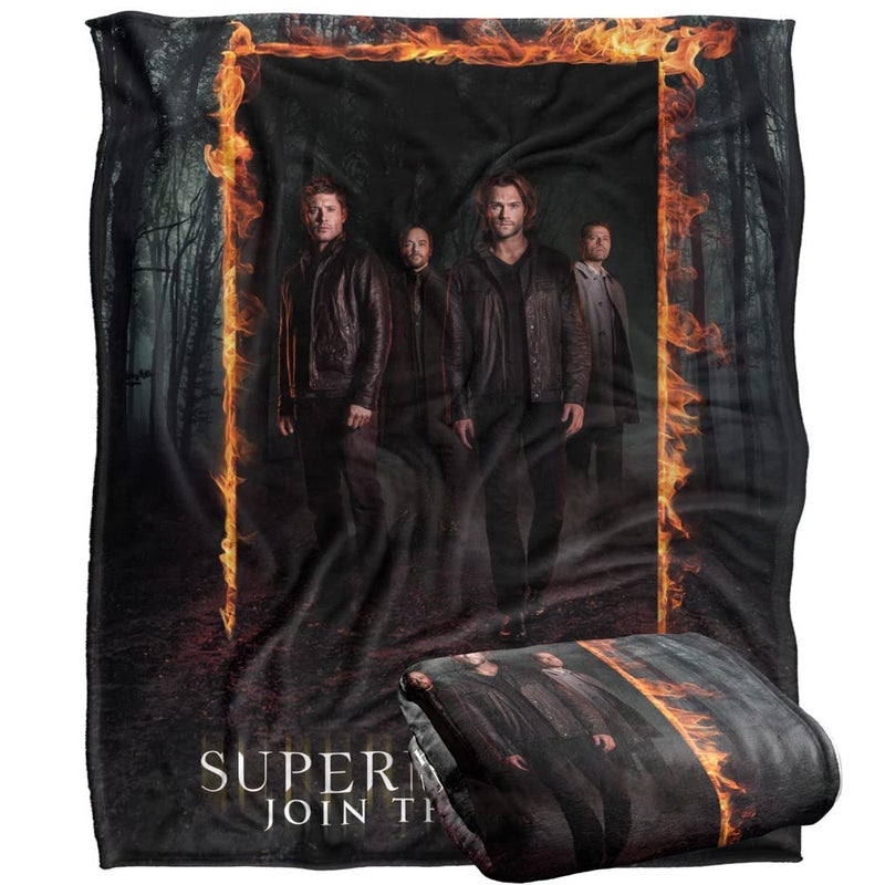 Supernatural Fire Frame Officially Licensed Silky Touch Super Soft Throw Blanket 50 x 60