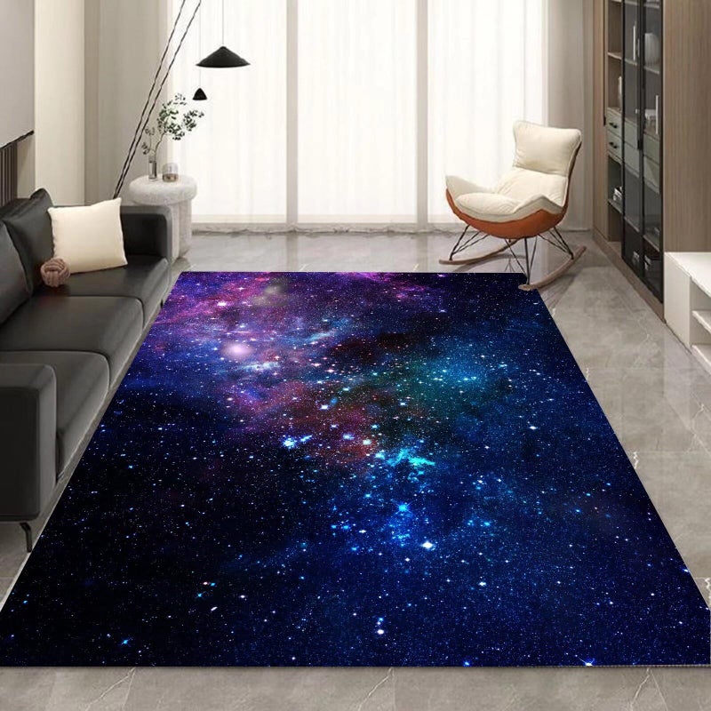 kxry 6 * 9 Feet Galaxy Soft Area Rugs for Kids Girls Boys Blue and Purple Outer Space Starry Sky Universe Floor Carpet for Living Room Bedroom Dorms Nursery Rooms Home Decor Aesthetic - Image 1