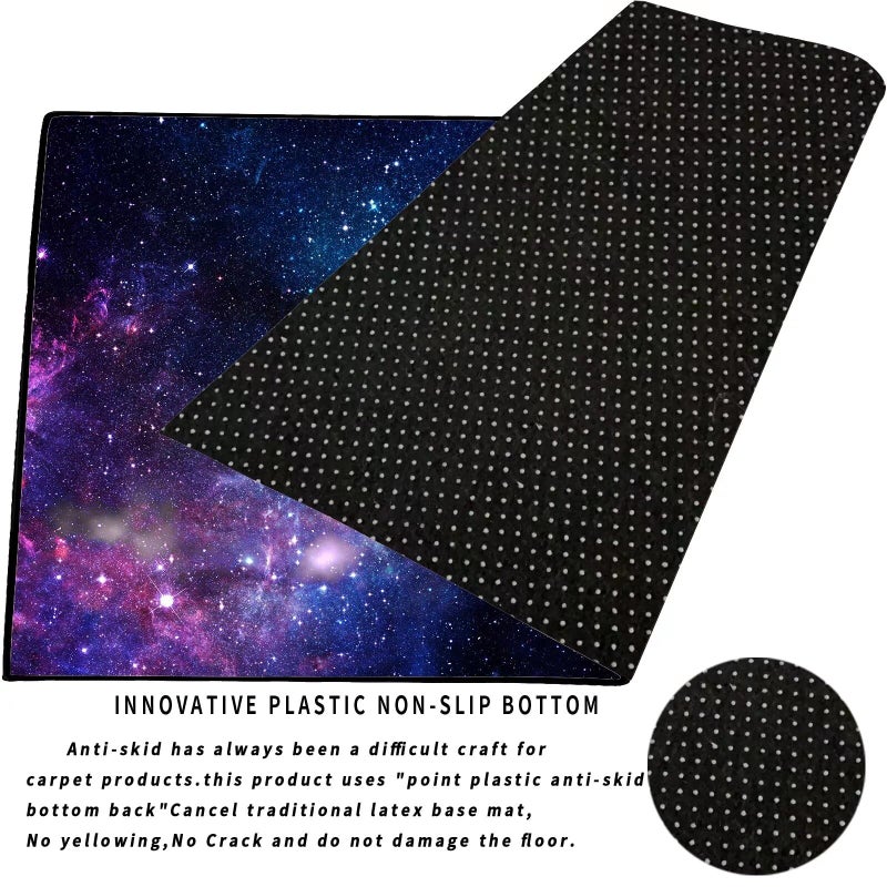 kxry 6 * 9 Feet Galaxy Soft Area Rugs for Kids Girls Boys Blue and Purple Outer Space Starry Sky Universe Floor Carpet for Living Room Bedroom Dorms Nursery Rooms Home Decor Aesthetic - Image 3