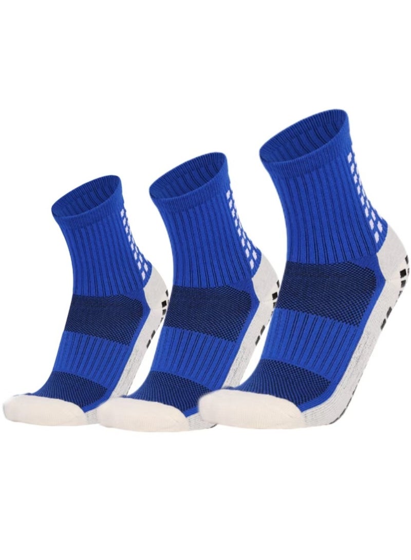 Kenzs 3 Pairs of Football Anti-Slip Socks Gel Socks for Men Women Kids Anti-Slip Football Socks Suitable for Football Basketball Yoga - Image 1
