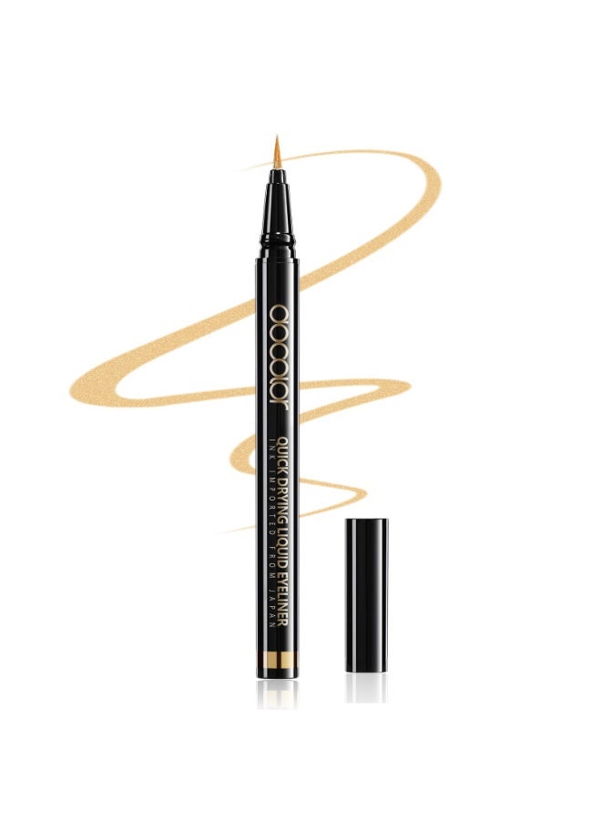 docolor Waterproof Eyeliner Pen Super Slim Liquid Eye Liner Gel - Gold - Image 2