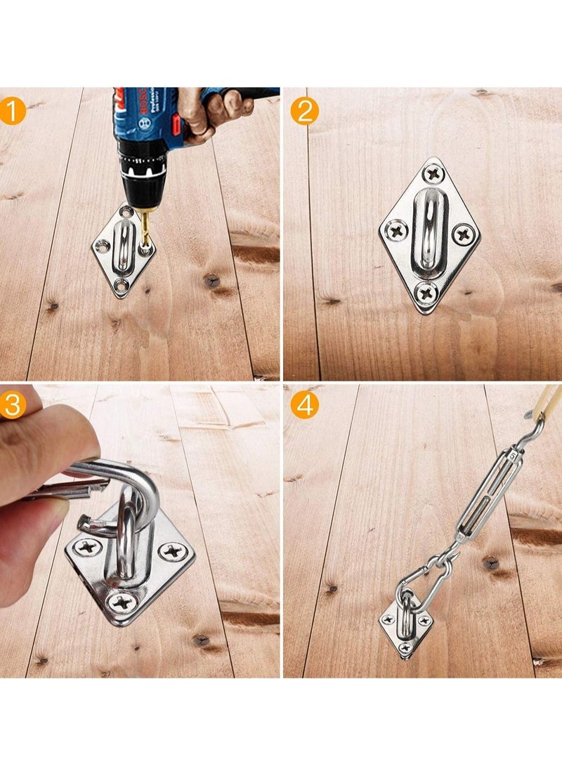 SYOSI Heavy Duty Sun Shade Sail Fixing Kit for Garden Triangle and Square Rectangle 304 Stainless Steel Hardware Accessories  - Image 3