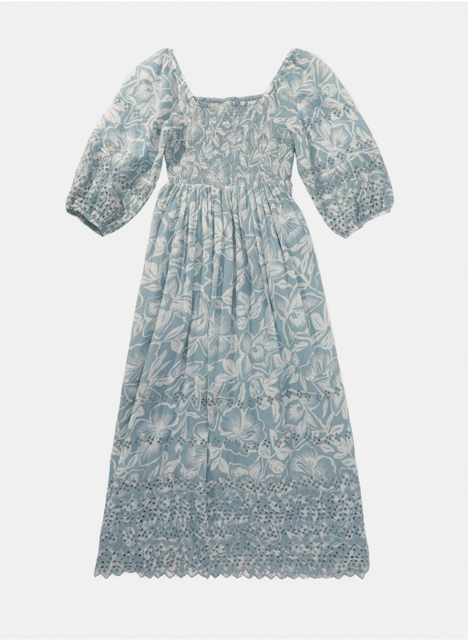 American Eagle AE Puff Sleeve Smocked Midi Dress  - Image 2