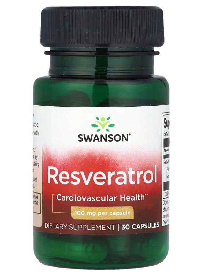 SWANSON ريسفيراترول 100 ملغ 30 كبسولة