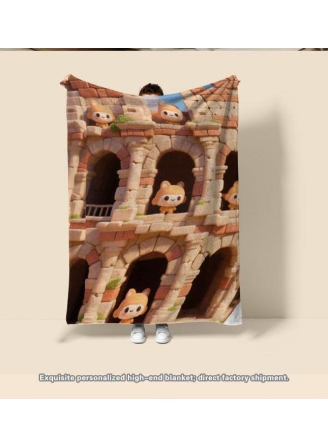 general Baby and children's cartoon flannel thin blanket (warm and comfortable, suitable for sleep, game use) 70cm*100cm - Image 2