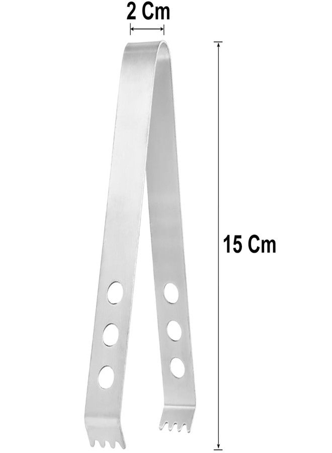 HUNCHA Ice Tongs, Food-Grade Stainless Steel Mini Serving Tongs Appetizers Tongs Small Kitchen Tongs for Bar, Tea Party, Coffee, Desserts, Food, Buffets, Kitchen, Ice Serving Tong, Pack of 1 - Image 2