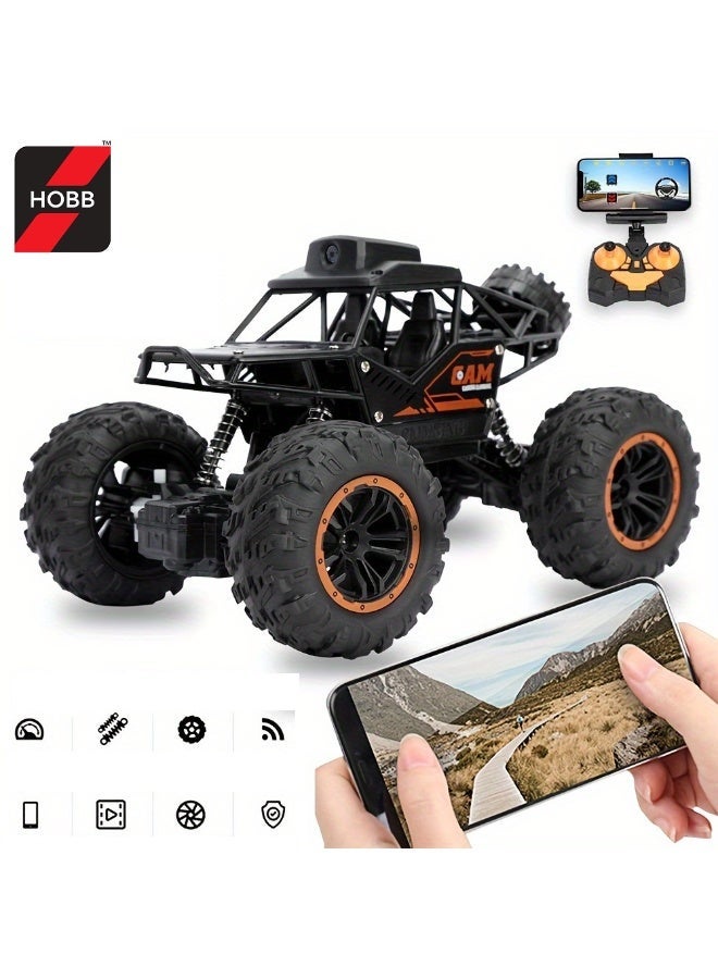 HOBB 1:18 Scale RC 4WD Truck with 720p HD Camera FPV, Remote & App Control, Off-Road High Performance Vehicle with Live Video Streaming - Image 1