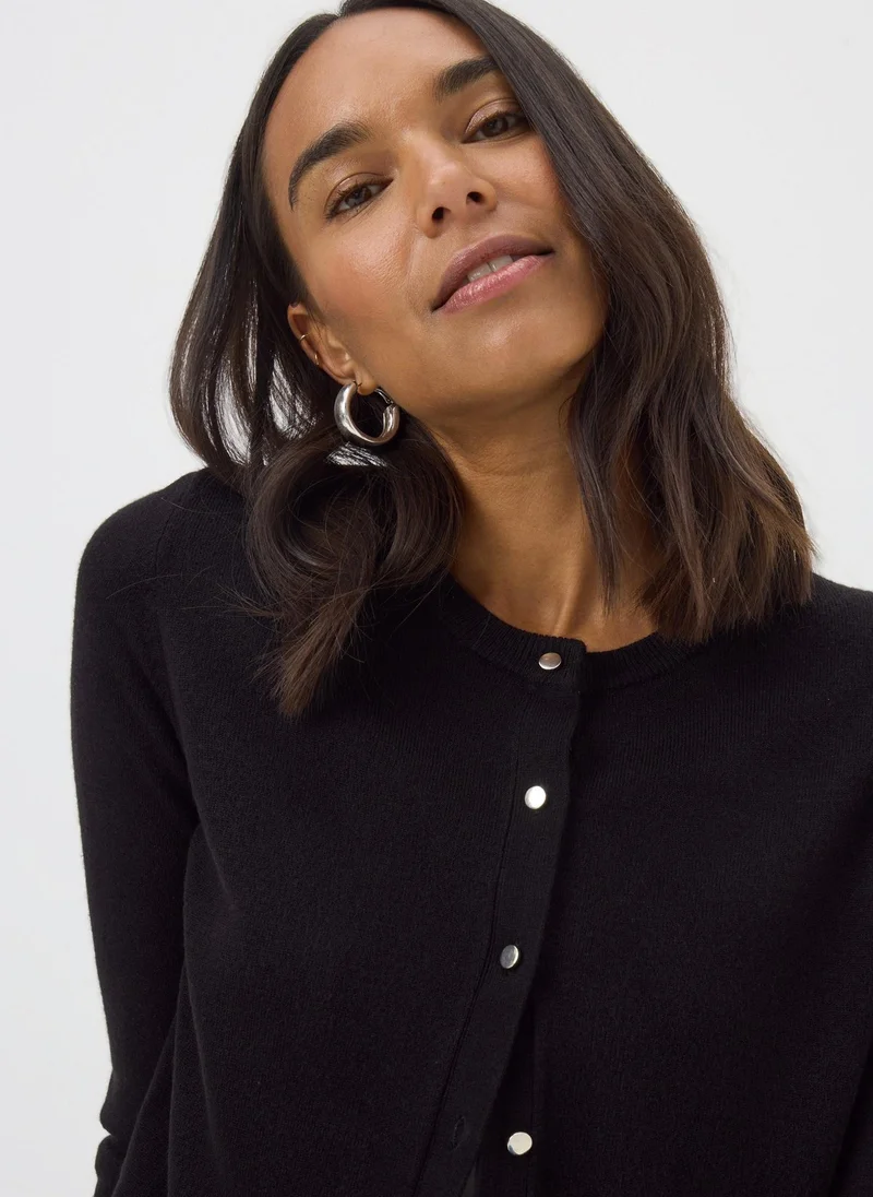 Matalan Black Button Soft Cardigan